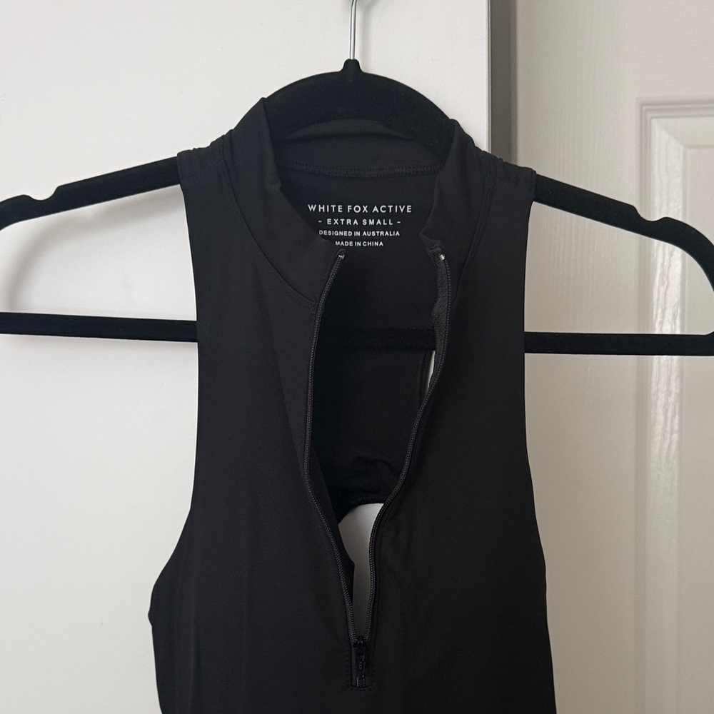 White Fox Boutique Black Sleeveless Zip-Front Jumpsuit Romper - Picture 2 of 5
